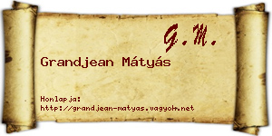 Grandjean Mátyás névjegykártya